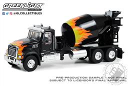 S.D. Trucks Series 18 - 2019 Mack Granite Cement Mixer - Black with Flames,Greenlight Collectibles