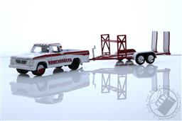 PREORDER Hitch & Tow Series 28 - 1964 Dodge D-100 RAMCHARGERS with Tandem Car Trailer - RAMCHARGERS (AVAILABLE MAR-APR 2023),Greenlight Collectibles