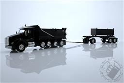 Kenworth T880 Rogue Dump Truck and Rogue Transfer Dump Trailer in Black,Die Cast Promotions