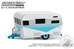 PREORDER Hitched Homes Series 14 - 1958 Siesta Travel Trailer - Teal, White and Polished Silver (AVAILABLE MAR-APR 2023),Greenlight Collectibles