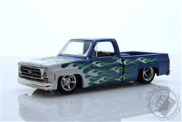 PREORDER M2 Machines 1:64 1979 Chevrolet Silverado Pickup Truck Square Body Truck Blue With Flames (AVAILABLE NOV-DEC 2022),M2 Machines