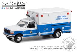 First Responders - 1993 Ford F-350 Ambulance - Long Beach Search & Rescue, Long Beach, California (Hobby Exclusive),Greenlight Collectibles