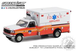 PREORDER First Responders - 1994 Ford F-350 Ambulance - FDNY (The Official Fire Department City of New York) (Hobby Exclusive) (AVAILABLE APR-MAY 2023),Greenlight Collectibles