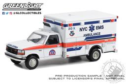 PREORDER First Responders - 1994 Ford F-250 Ambulance - NYC EMS (City of New York Emergency Medical Service) HAZ TAC Ambulance (Hobby Exclusive) (AVAILABLE MAY-JUN 2023),Greenlight Collectibles