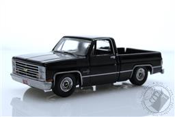 Auto World Premium - 2023 Release 2A - 1985 Chevrolet Silverado Pickup Truck (Lowered Version) in Gloss Black,Auto World