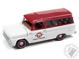PREORDER Auto World - Big Country Collectibles - 2023 Release 1 - Huett Farms 1965 Chevy Suburban in White and Red Wine (AVAILABLE JUN-JUL 2023),Auto World