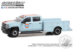 PREORDER Dually Drivers Series 13 - 2018 Chevrolet 3500HD Dually Service Truck - Gulf Oil (AVAILABLE JUL-AUG 2023),Greenlight Collectibles