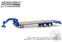 PREORDER Gooseneck Trailer - Blue with Red and White Conspicuity Stripes (Hobby Exclusive) (AVAILABLE AUG-SEP 2023),Greenlight Collectibles