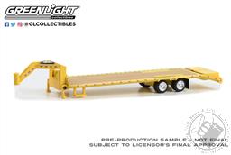 PREORDER Gooseneck Trailer - Yellow with Red and White Conspicuity Stripes (Hobby Exclusive) (AVAILABLE AUG-SEP 2023),Greenlight Collectibles