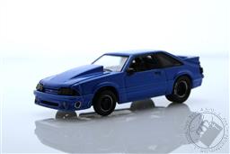 1992 Ford Mustang GT Foxbody With Hood Scoop - Metallic Blue - LP Diecast Garage Exclusive Greenlight ,Greenlight Collectibles