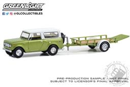 Hitch & Tow Series 30 - 1970 Harvester Scout with Utility Trailer – Lime Green Metallic with Alpine White Hardtop Preorder December 2023,Greenlight Collectibles